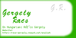 gergely racs business card